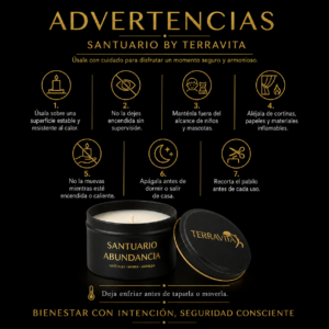 santuario abundancia | vela aromatica de palo santo