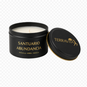 HOME santuario abundancia | vela aromatica de patchuli, mirra y vainilla
